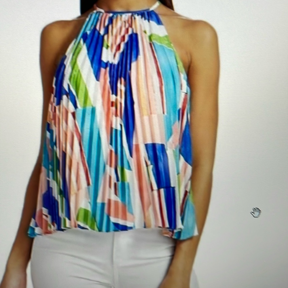 NWT Milly Bonny Pleated Halter Top / Medium